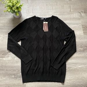 Men’s Black Argyle Sweater